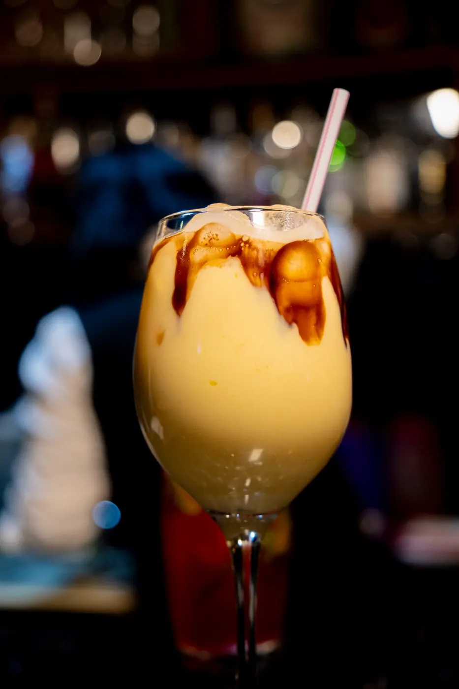 Drink cremoso servido em taça